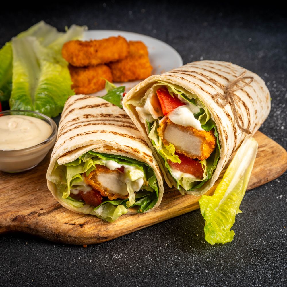 Chicken pita close-up